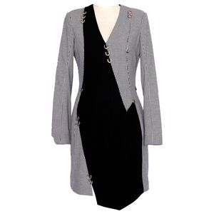 Thierry Mugler Pierced Houndstooth Dress